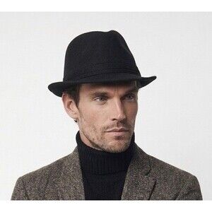 Milani Men Hat S/M Black 5% Wool 95 Polyester Designed in Italy